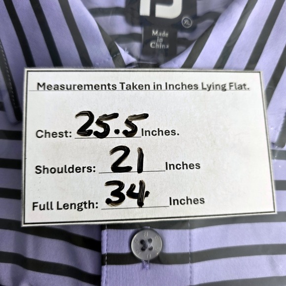 FootJoy FJ Performance Golf Polo Shirt Men XL Striped Purple Black Short Sleeve - Picture 5 of 13